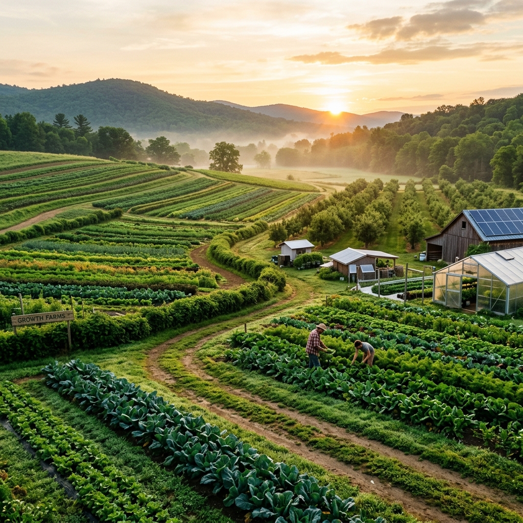 Lush green agricultural landscape